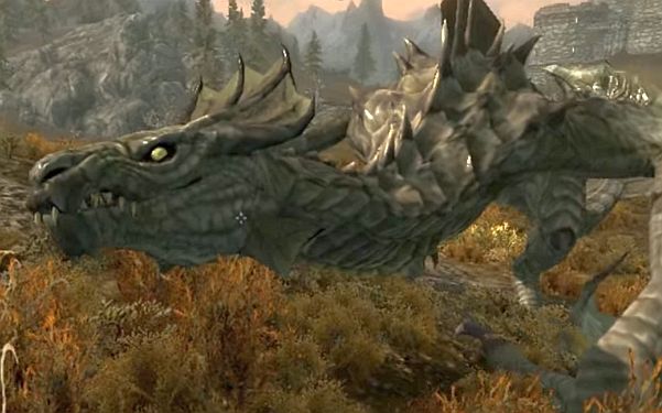 Dragon from video game Skyrim