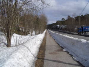 Road surrounded by snow