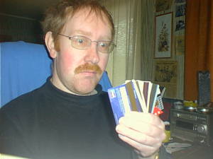 Portrait with plastic cards