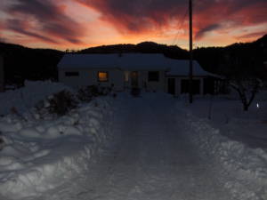 House against sunset