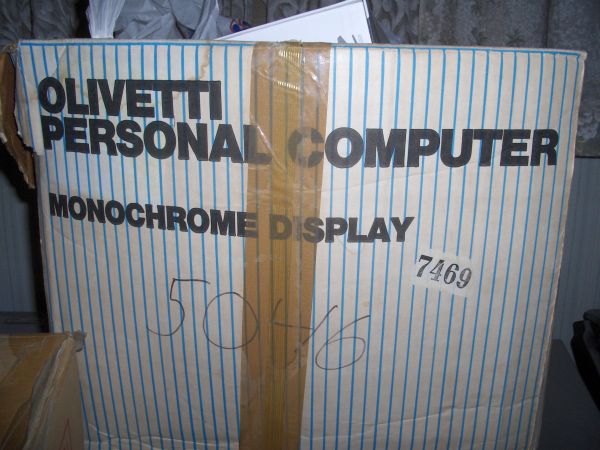 Cardboard box that once contained monochrome display