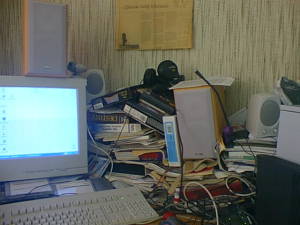 Crowded desk