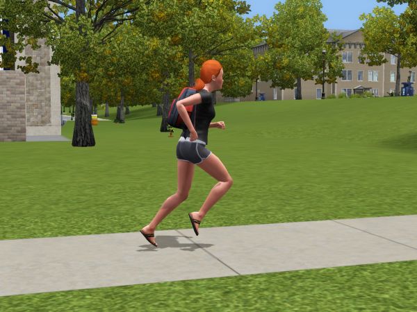 Screenshot Sims 3 University Life - jogging female student