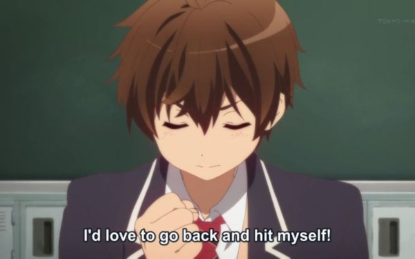 Screenshot anime Chuunibyou demo Koi (Yuuta thinks back)