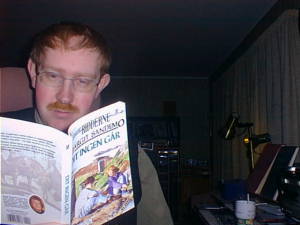 Me reading book