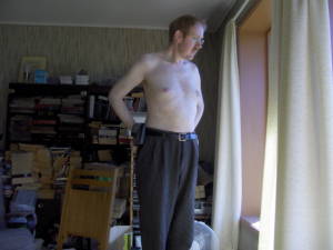 Shirtless man