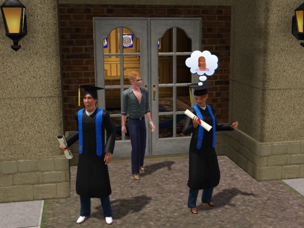 Screenshot Sims 3, after a high school graduation