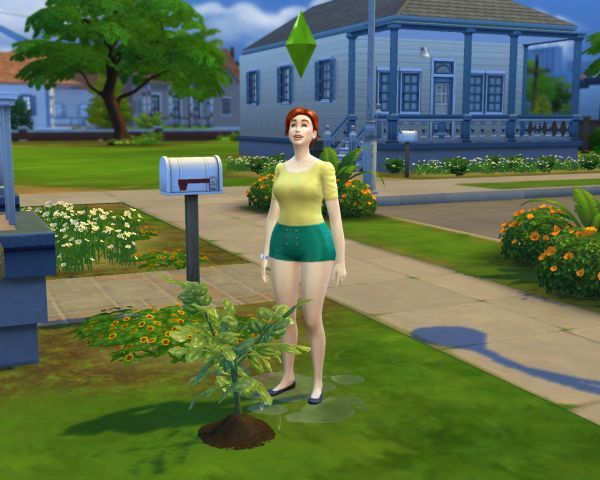 Screenshot Sims 4 - female sim outside